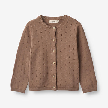 Wheat Main Knit Cardigan Maia Knitted Tops 3004 cocoa brown