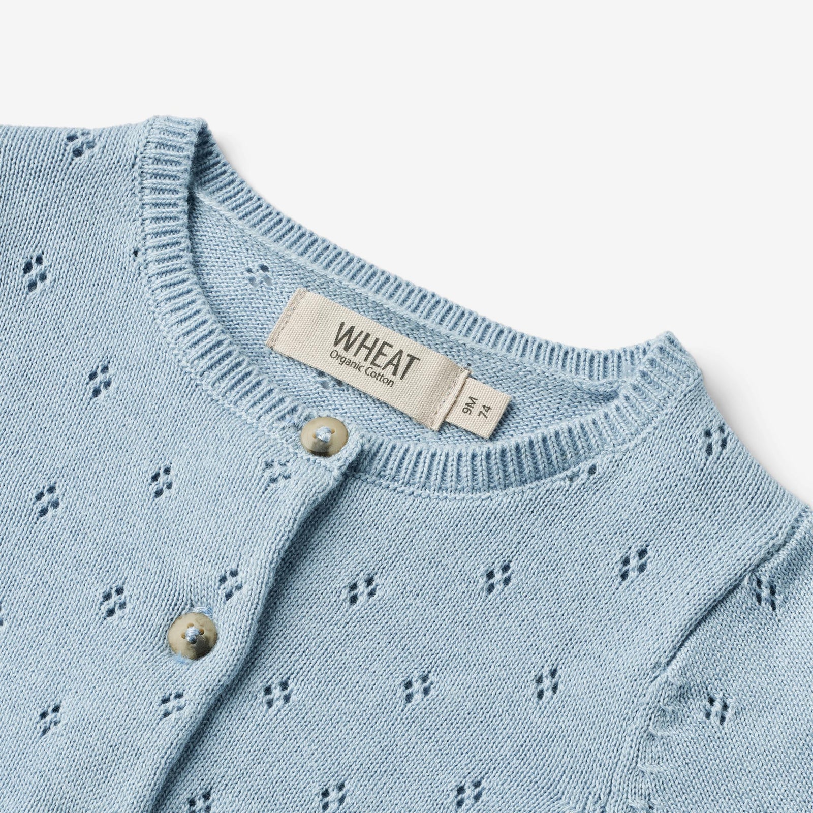 Knit Cardigan Maia Baby blue summer Wheat.eu