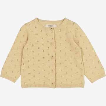 Wheat Main Knit Cardigan Maia | Baby Knitted Tops 9306 seeds melange