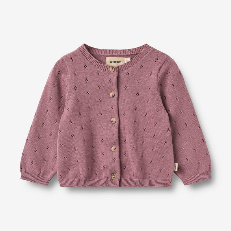 Wheat Main Knit Cardigan Maia | Baby Knitted Tops 1308 lavender dawn