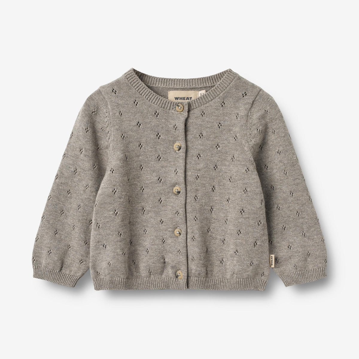 Knit Cardigan Maia Baby warm grey melange Wheat.eu