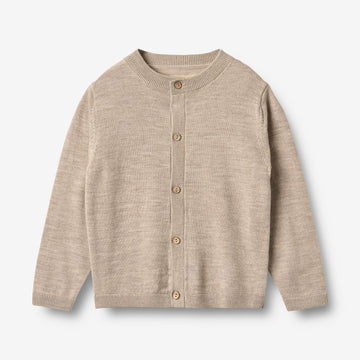 Wheat Main Knit Cardigan Nico Knitted Tops 9574 warm sand melange