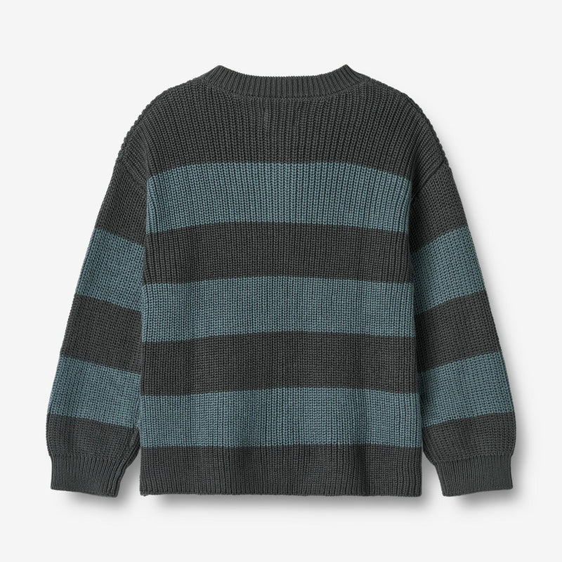 Wheat Main Knit Cardigan Noor Knitted Tops 9572 stormy weather stripe