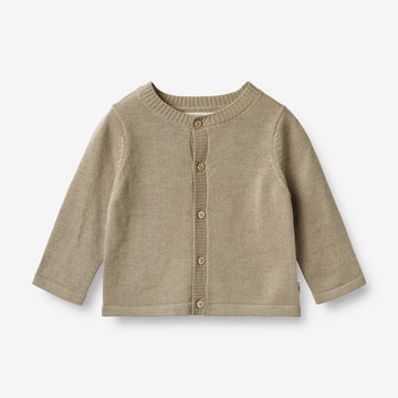 Wheat Main Knit Cardigan Sølve | Baby Knitted Tops 3239 beige stone