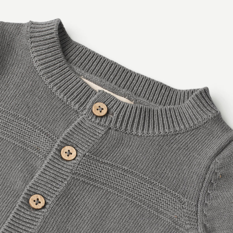 Wheat Main Knit Cardigan Sofus | Baby Knitted Tops 1525 autumn sky