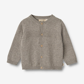 Wheat Main Knit Cardigan Sofus Knitted Tops 3229 warm grey melange