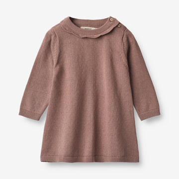 Wheat Main Knit Dress Nannie | Baby Dresses 1349 lavender rose