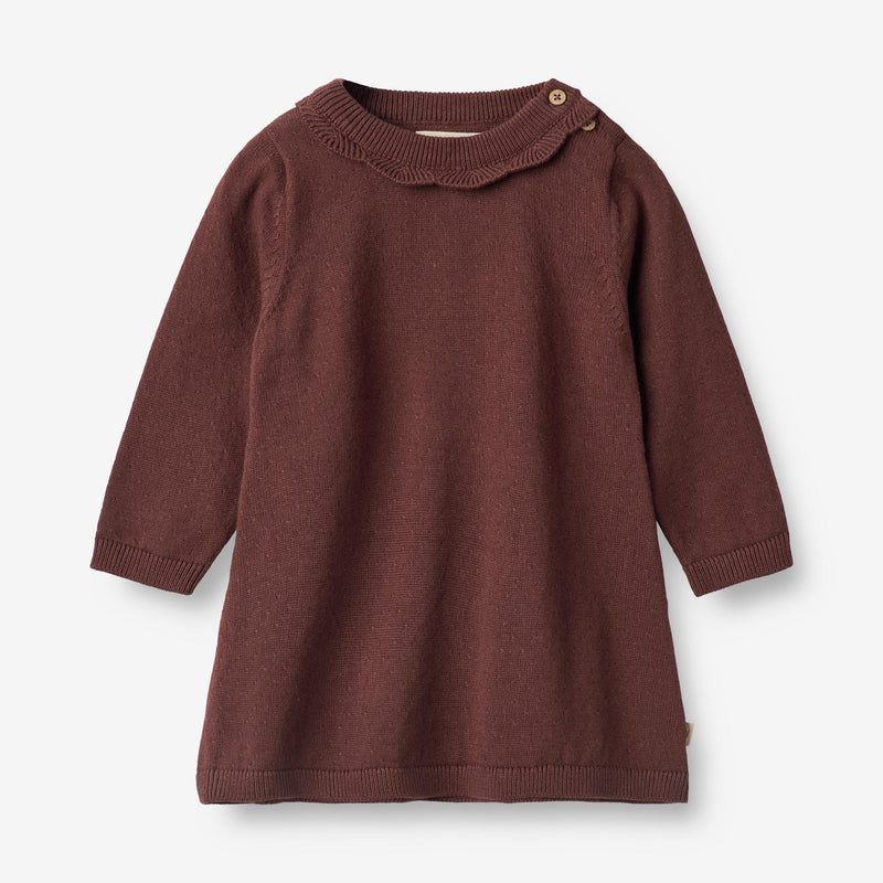 Knit Dress Nannie | Baby - aubergine Wheat.eu Knit Dress Nannie | Baby - aubergine Wheat.eu