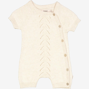 Wheat Main  Knit Playsuit Alberta | Baby Suit 1101 cloud melange