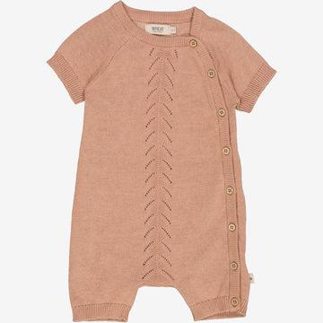 Wheat Main  Knit Playsuit Alberta | Baby Suit 2031 rose dawn