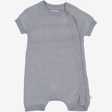 Wheat Main  Knit Playsuit Eivind | Baby Suit 1528 cloudy sky