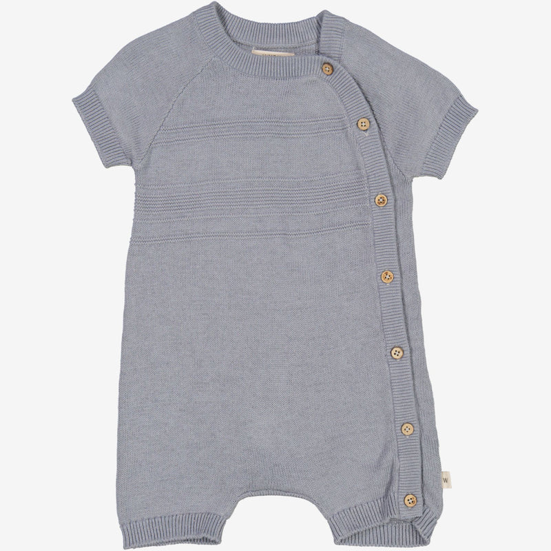 Wheat Main  Knit Playsuit Eivind | Baby Suit 1528 cloudy sky