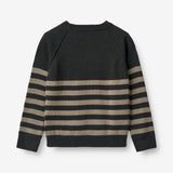 Wheat Main Knit Pullover Benja Knitted Tops 0031 black beige stripe