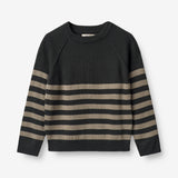 Wheat Main Knit Pullover Benja Knitted Tops 0031 black beige stripe