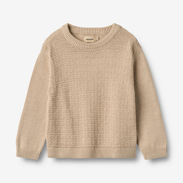 Wheat Main Knit Pullover Borris Knitted Tops 3354 warm sand