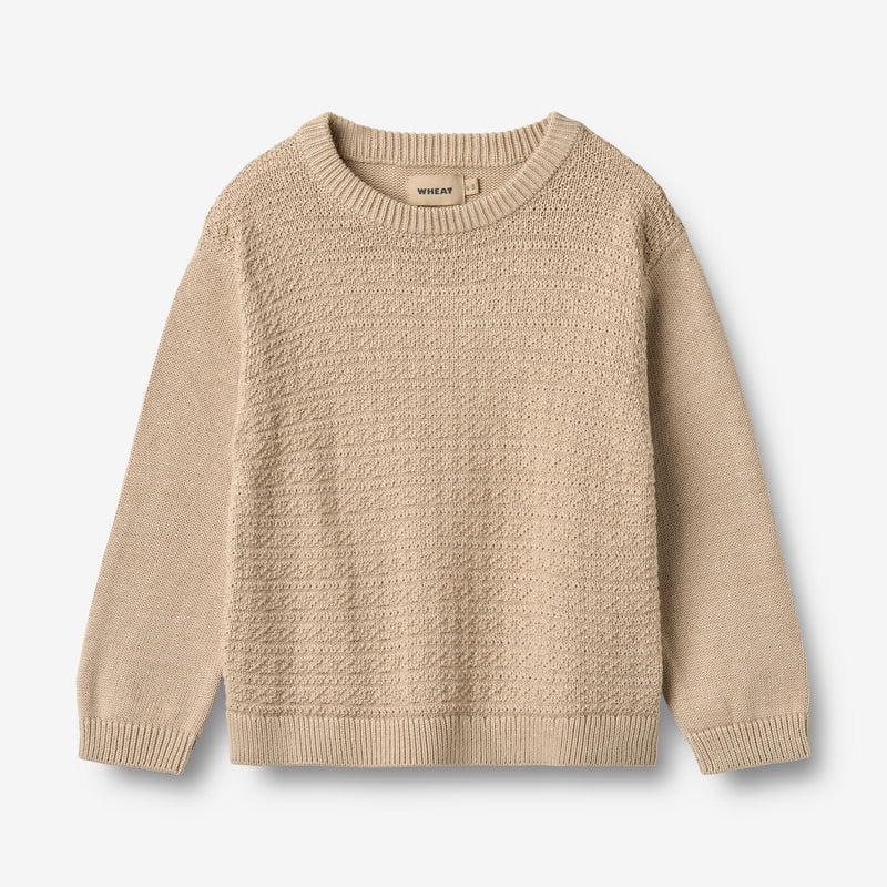 Wheat Main Knit Pullover Borris Knitted Tops 3354 warm sand