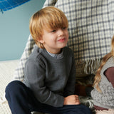 Wheat Main Knit Pullover Borris Knitted Tops 1201 stormy blue