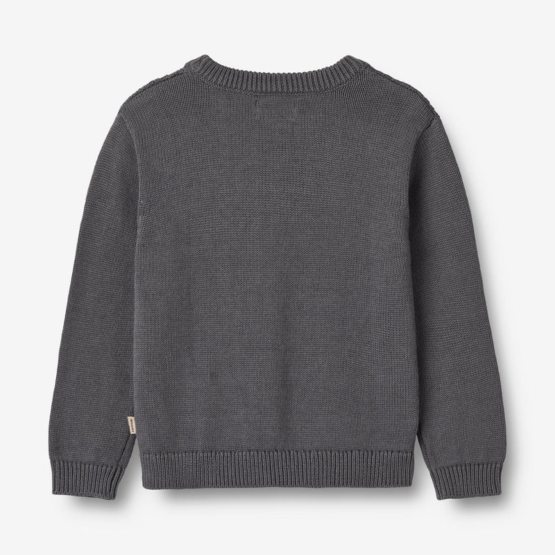 Wheat Main Knit Pullover Borris Knitted Tops 1201 stormy blue