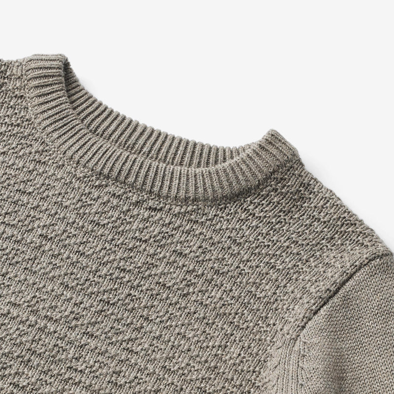 Wheat Main Knit Pullover Borris Knitted Tops 3229 warm grey melange