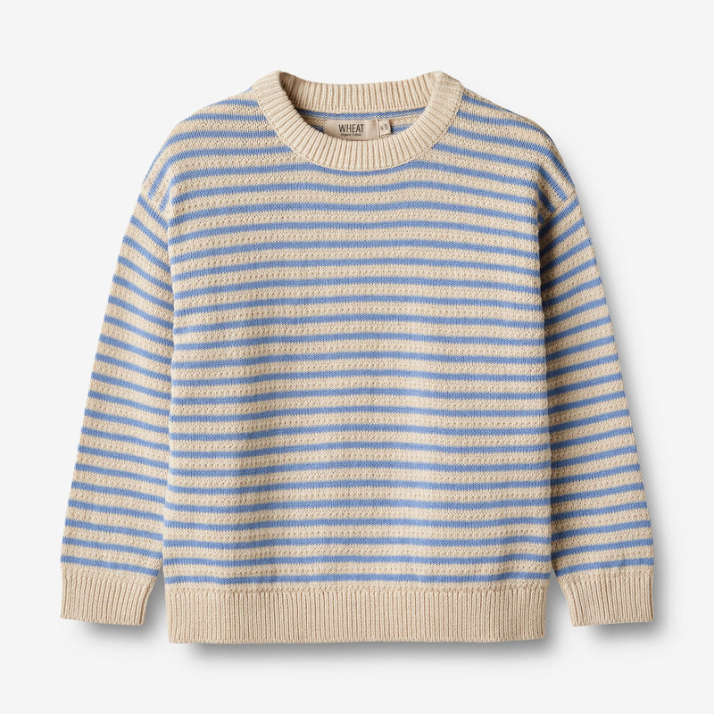 Wheat Main Knit Pullover Chris Knitted Tops 4103 azure stripe