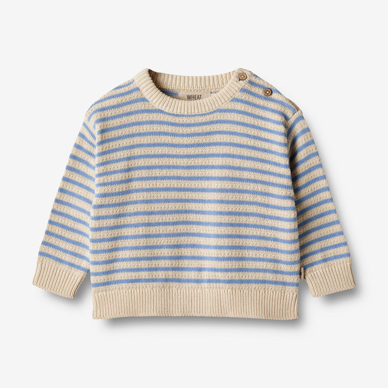 Wheat Main Knit Pullover Chris Knitted Tops 4103 azure stripe