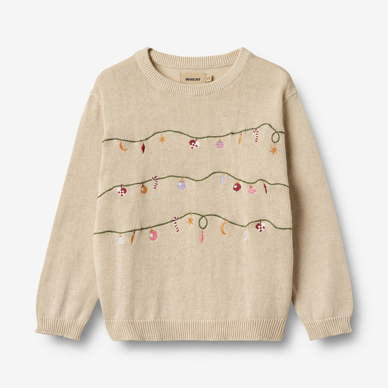 Wheat Main Knit Pullover Embr. Lisa Knitted Tops 3191 offwhite