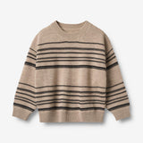 Wheat Main Knit Pullover Flores Knitted Tops 9568 sand black stripe