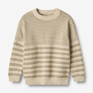 Wheat Main Knit Pullover Janus Knitted Tops 0172 grey sand