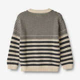 Wheat Main Knit Pullover Janus Knitted Tops 1432 navy