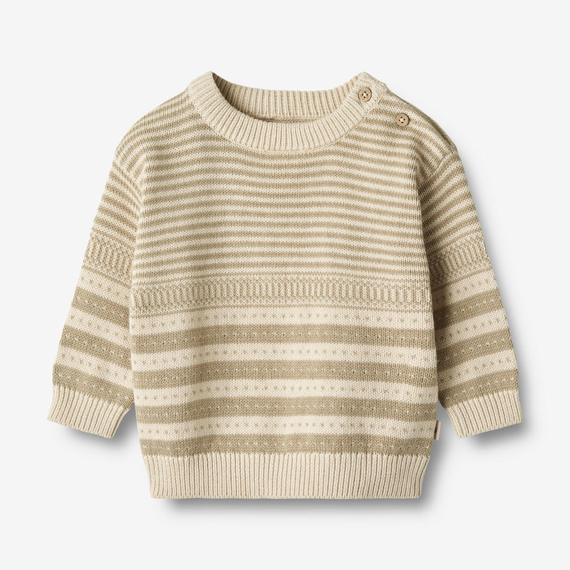 Wheat Main Knit Pullover Janus Knitted Tops 0172 grey sand