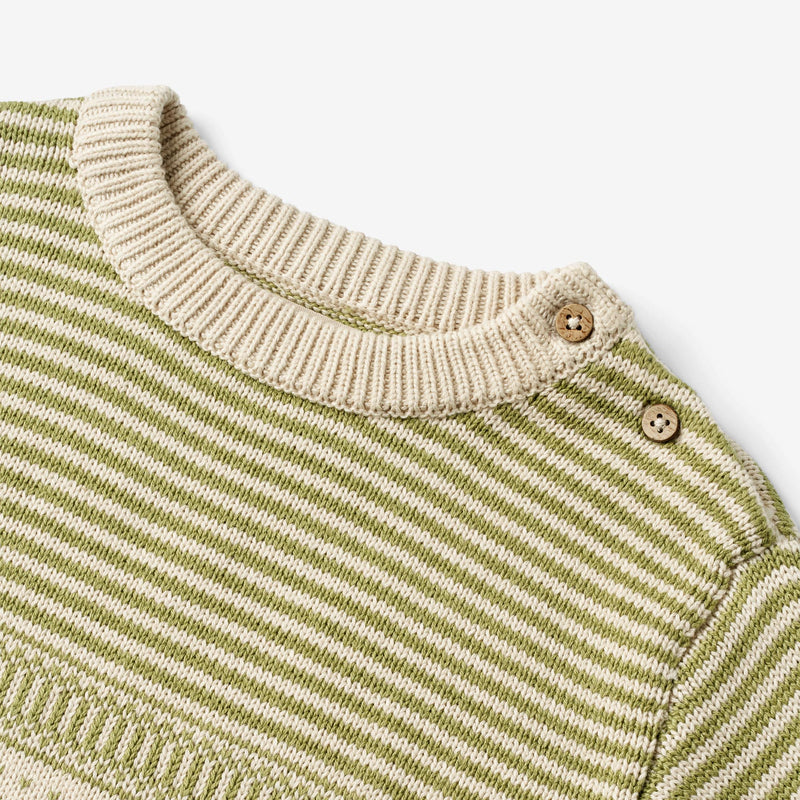 Wheat Main Knit Pullover Janus Knitted Tops 4122 sage