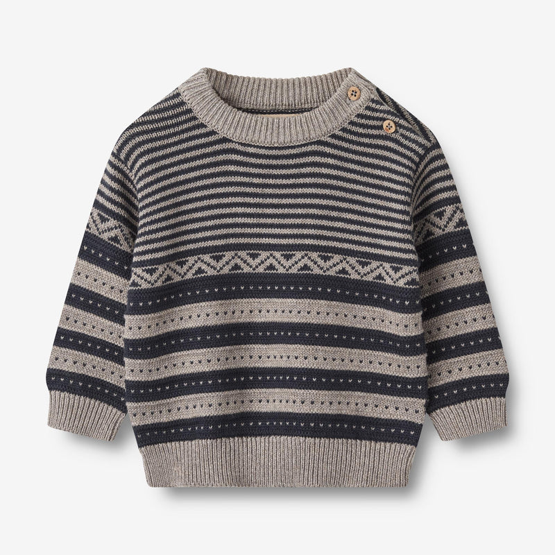 Wheat Main Knit Pullover Janus | Baby Knitted Tops 1432 navy