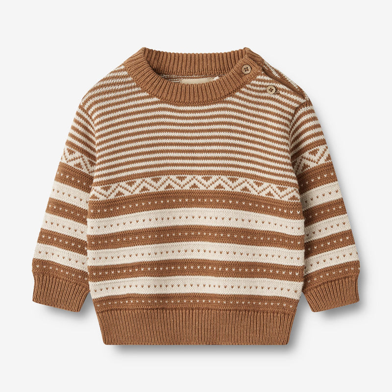 Wheat Main Knit Pullover Janus | Baby Knitted Tops 5073 caramel