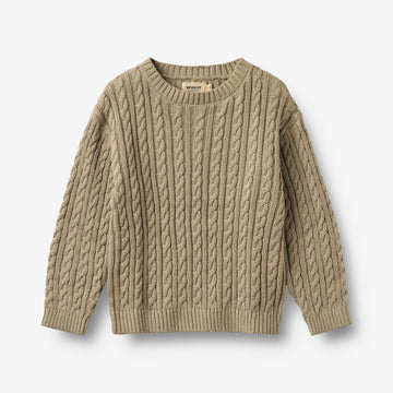 Wheat Main Knit Pullover L/S Oliver Pullover 0070 gravel