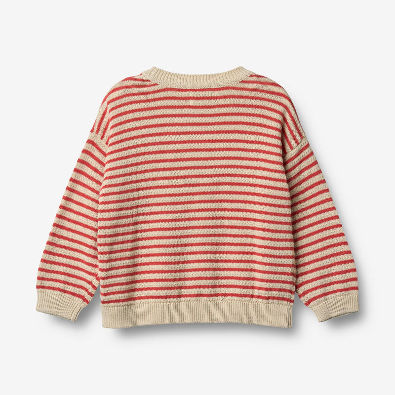 Wheat Main Knit Pullover Leise Knitted Tops 2078 red stripe