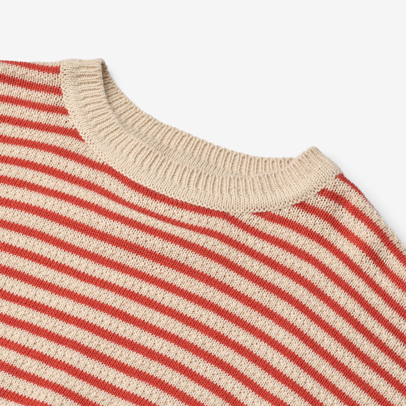 Wheat Main Knit Pullover Leise Knitted Tops 2078 red stripe