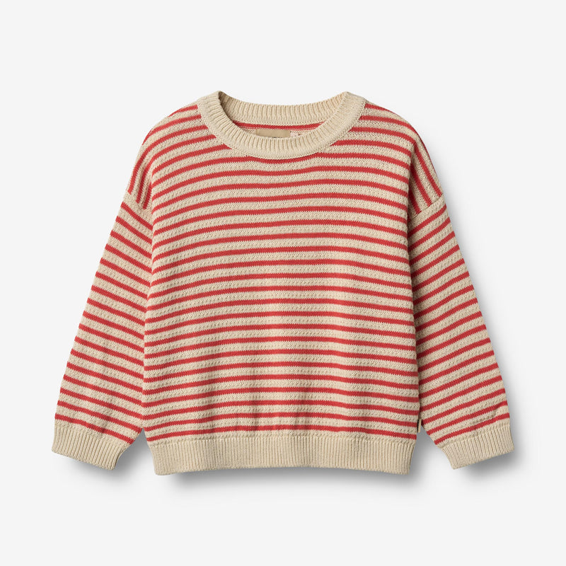 Wheat Main Knit Pullover Leise Knitted Tops 2078 red stripe
