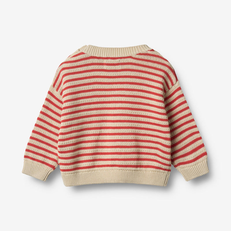 Wheat Main Knit Pullover Leise Knitted Tops 2078 red stripe
