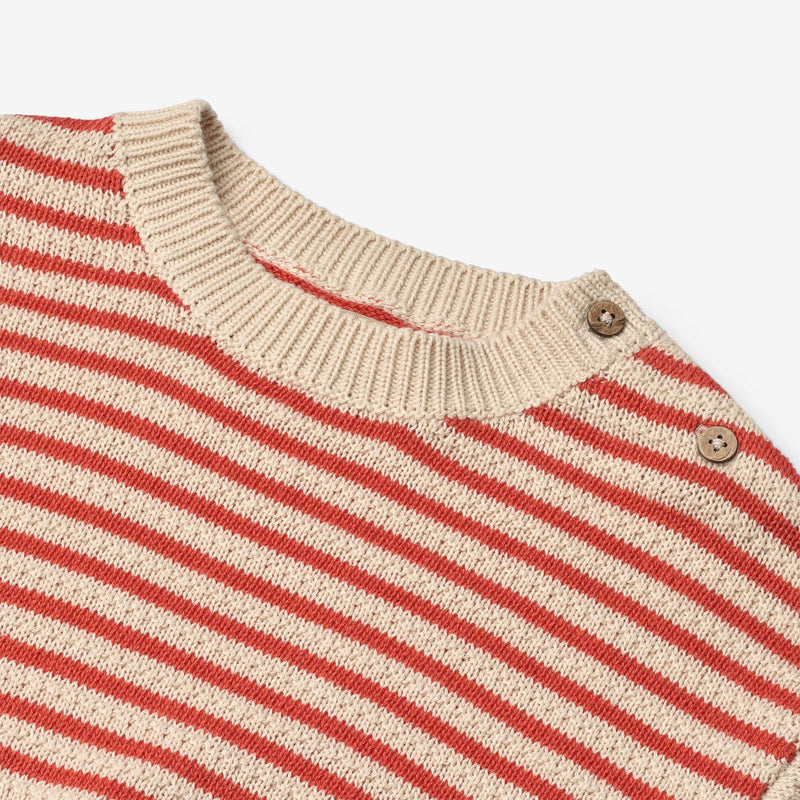Wheat Main Knit Pullover Leise Knitted Tops 2078 red stripe