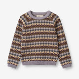 Wheat Main Knit Pullover Mimi Jacquard Knitted Tops 9404 multi lavender