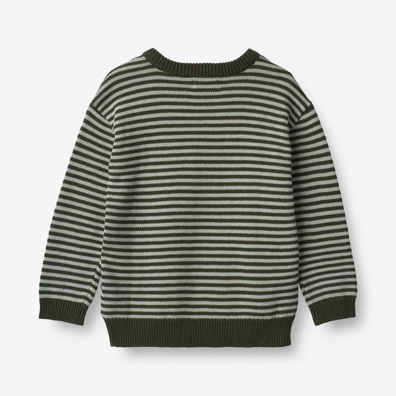 Wheat Main Knit Pullover Morgan Knitted Tops 1686 forest night stripe