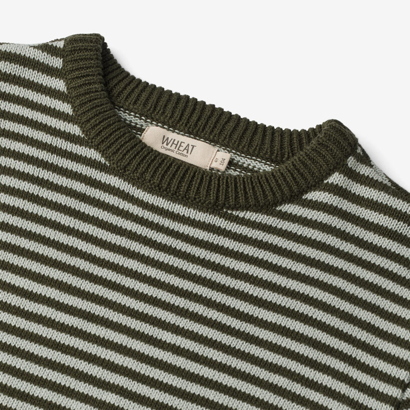 Wheat Main Knit Pullover Morgan Knitted Tops 1686 forest night stripe