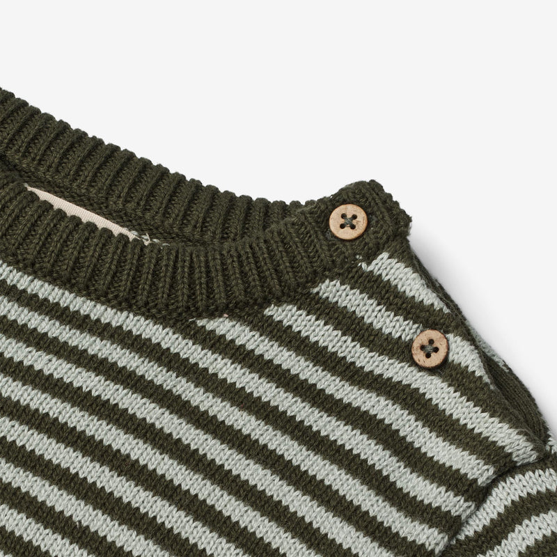 Wheat Main Knit Pullover Morgan | Baby Knitted Tops 1686 forest night stripe