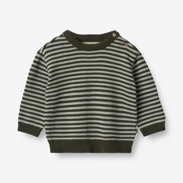 Wheat Main Knit Pullover Morgan | Baby Knitted Tops 1686 forest night stripe