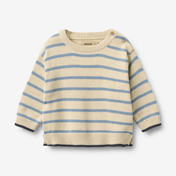 Wheat Main Knit Pullover Morgan Pullover 9642 faded denim stripe