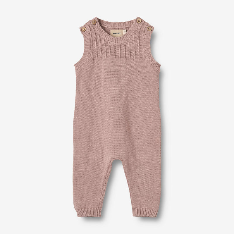 Wheat Main Knit Romper Vigge | Baby Suit 1135 dry rose