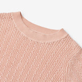 Wheat Main Knit Top S/S Alva Knitted Tops 2400 powder