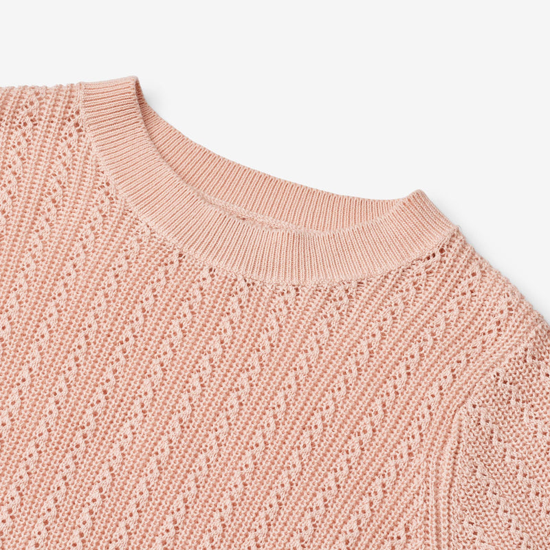 Wheat Main Knit Top S/S Alva Knitted Tops 2400 powder
