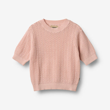 Wheat Main Knit Top S/S Alva Knitted Tops 2400 powder