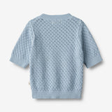 Wheat Main Knit Top S/S Alva Knitted Tops 1049 blue summer